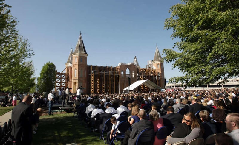 Thousands attend the groundbreaking for The Church of Jesus Christ of Latter Day Saints Provo City Center Temple in Provo  Saturday, May 12, 2012.