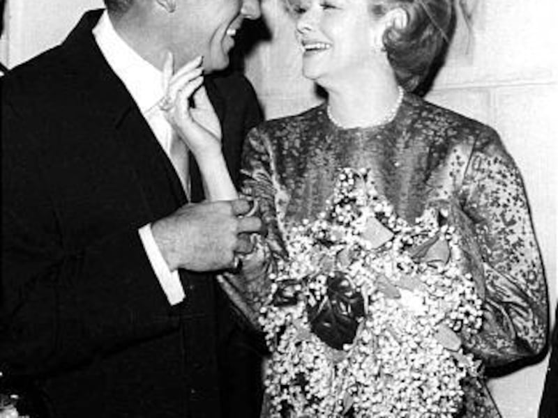 In this Nov. 20, 1961 file photo, Gary Morton, left, and Lucille Ball pose after their wedding at the Marble Collegiate Church in New York.