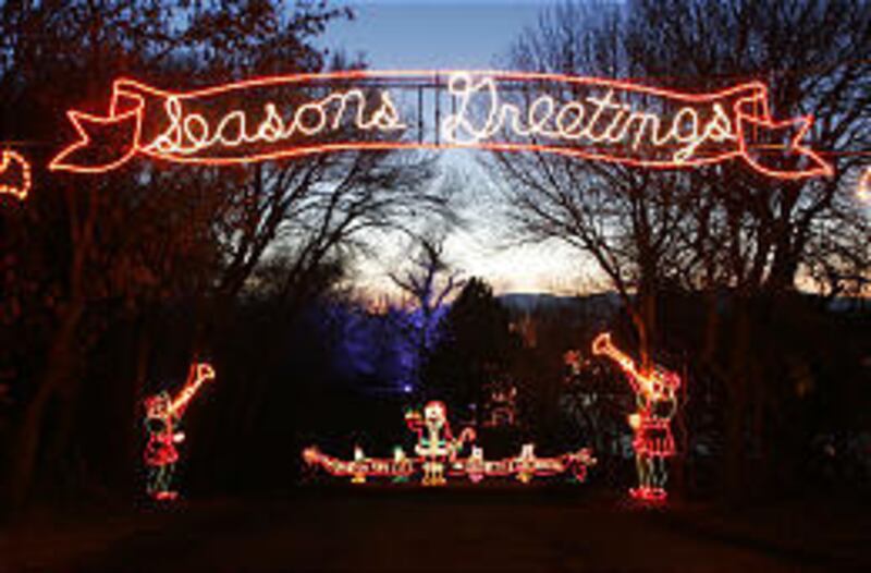 The entrance to the Festival of Lights at Canyon Park in Spanish Fork.