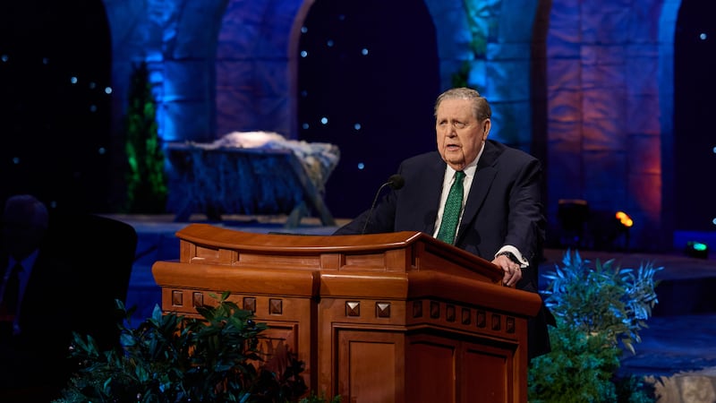 President Jeffrey R. Holland speaks during the First Presidency's Christmas Devotional broadcast on Sunday, Dec. 7, 2025.