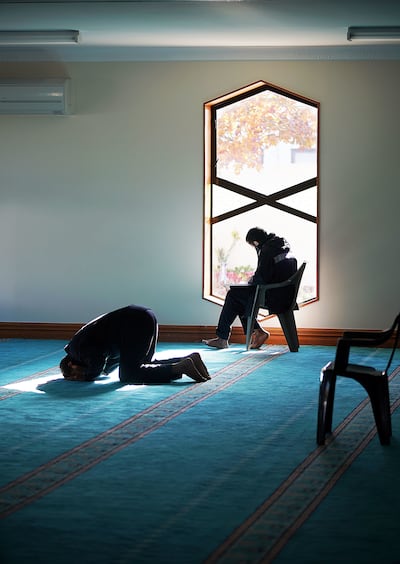 Worshippers gather at the Al Noor Mosque in Christchurch, New Zealand on Tuesday, May 21, 2019.