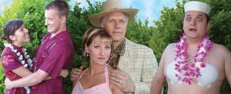 Melinda Chidester, left, Brandon Orton, Julie Blatter, Lynn Chatterton and Eric Armstrong in "South Pacific."