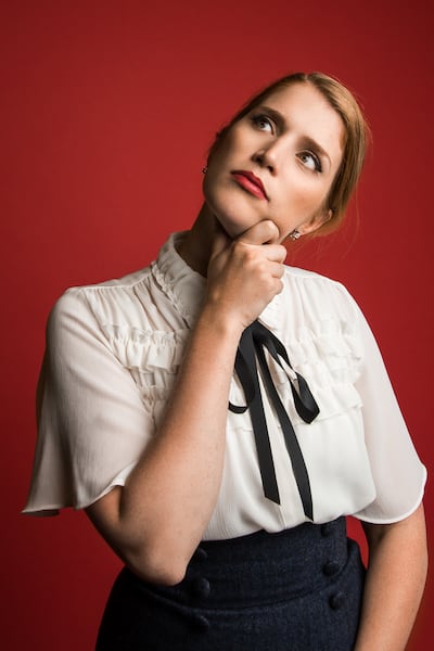 Natalie Madsen poses in character during the live taping for the upcoming Season 9 at the BYU Broadcasting Building on Friday, June 8.