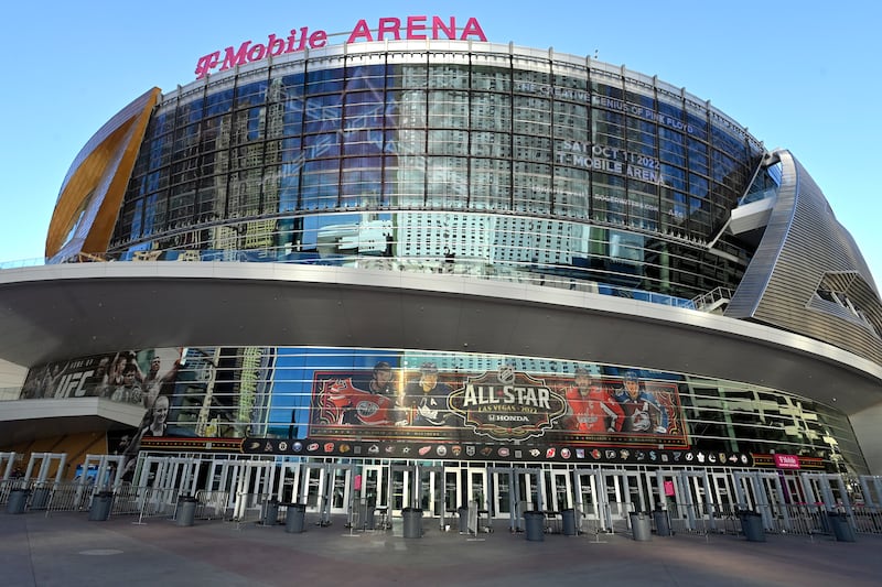 T-Mobile Arena stands in Las Vegas Feb. 1, 2022, in Las Vegas. With sports betting abound, the NCAA has no qualms about placing its college basketball championships in Las Vegas.
