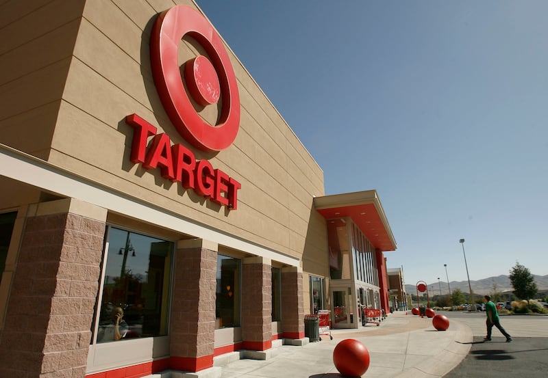 A customer walks into the Target store in The District in South Jordan.