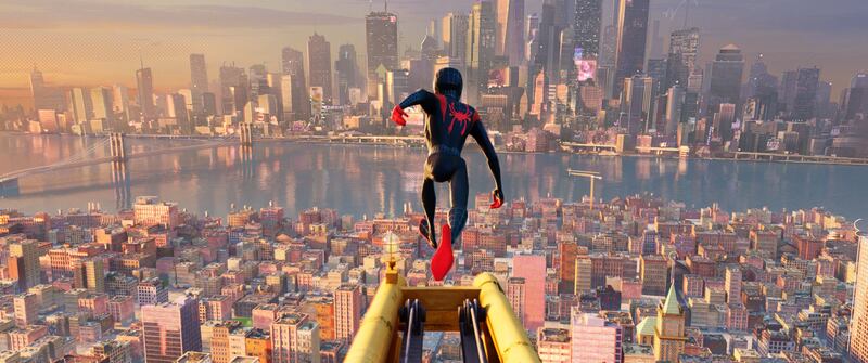 Miles Morales (Shameik Moore) as Spider-Man in Sony Pictures Animation’s SPIDER-MAN: INTO THE SPIDER-VERSE.