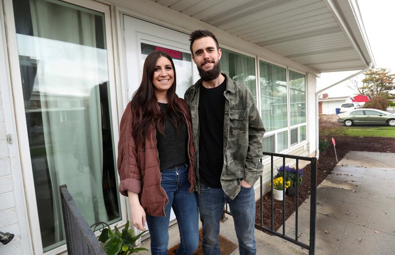 Jade and Taylor Dipo at their Taylorsville, Utah, home on Tuesday, April 16, 2019. The Dipos are in their mid-20s and bought their home just over a year ago. Some say they're bucking a national trend, which has millennials not buying homes until they're m