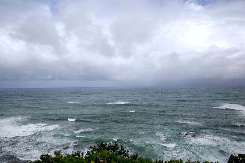 Waves crash on the shoreline at The Cliffs at Princeville resort, one of several “resort bubble” properties on Kauai, Friday, March 5, 2021, in Princeville, Hawaii.