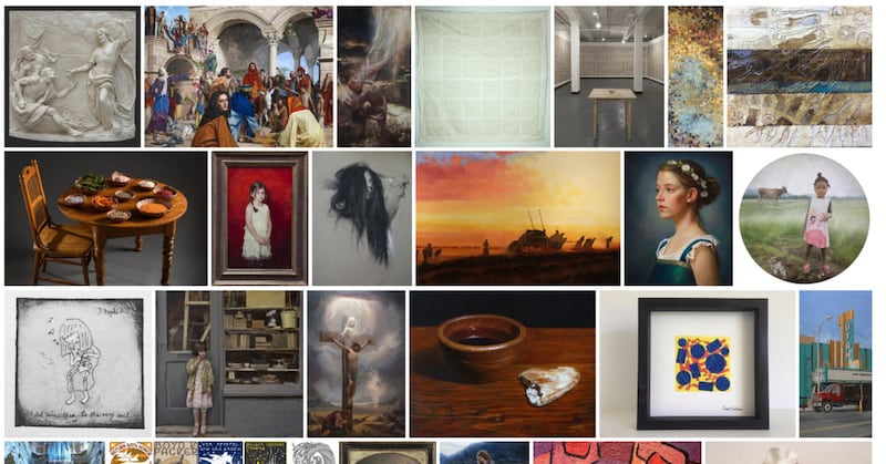 This screenshot shows several of the competitors in the Zion Art Society's recent competition.