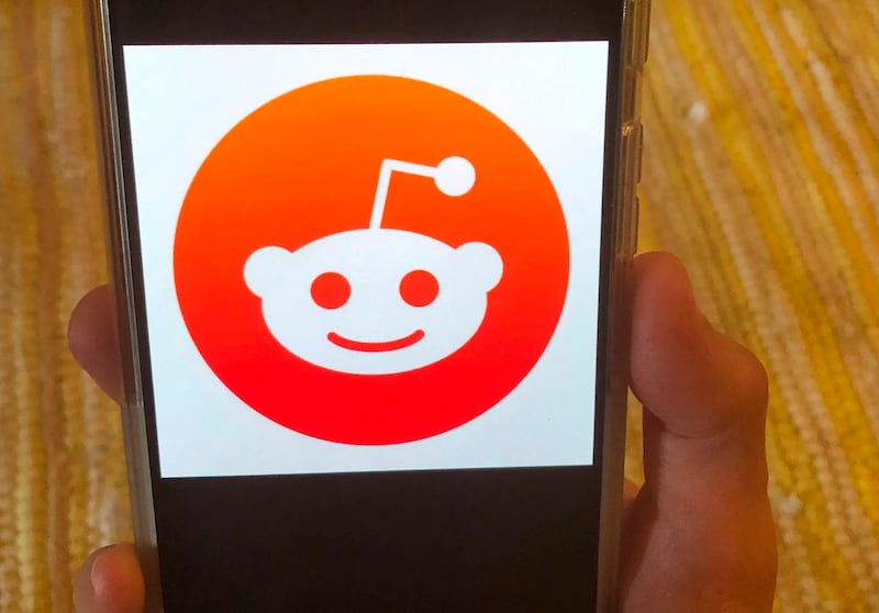 The Reddit logo on a mobile device in New York.