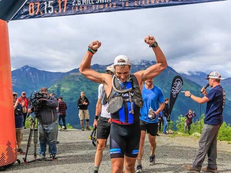 Salt Lake resident Andrew Fast celebrates his finish at the Alaskaman Extreme Triathlon in July. He will compete in his first XTERRA Pan Am/USA Championship this weekend.