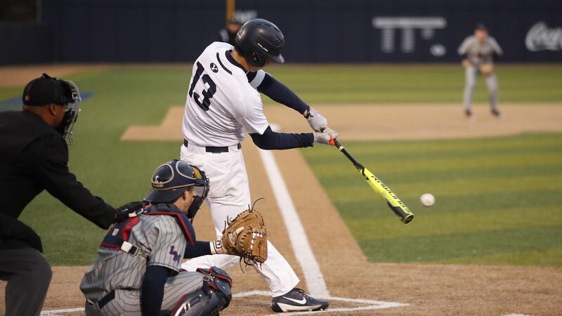 Brian Hsu hits a single in the 11th inning but was stranded in an eventual 9-8 loss.