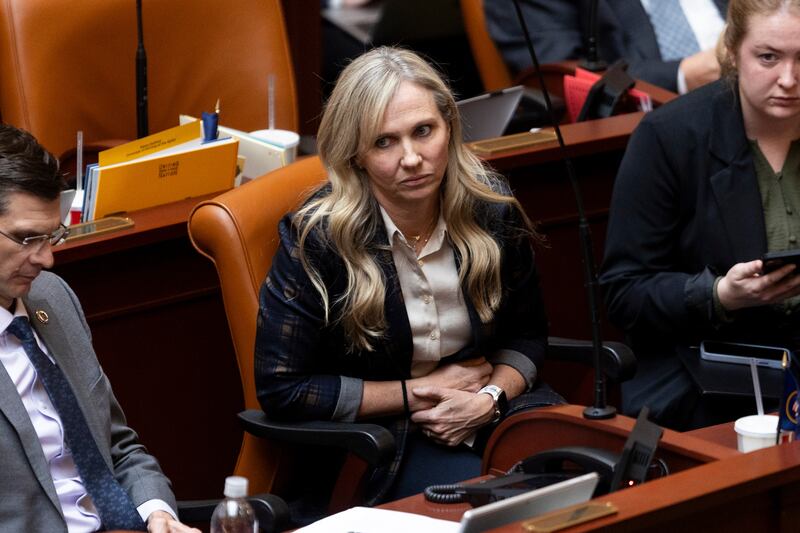 Rep. Katy Hall, R-South Ogden, waits for the final vote on HB261 at the Capitol in Salt Lake City on Jan. 19, 2024.
