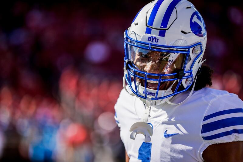 BYU wide receiver Keanu Hill smiles ahead of the Cougars’ game against Liberty on Oct. 22, 2022, in Lynchburg, Virginia.