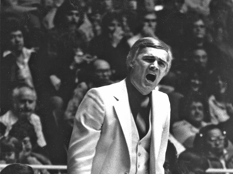 Former Weber State coach Neil McCarthy calls out instructions to his players.