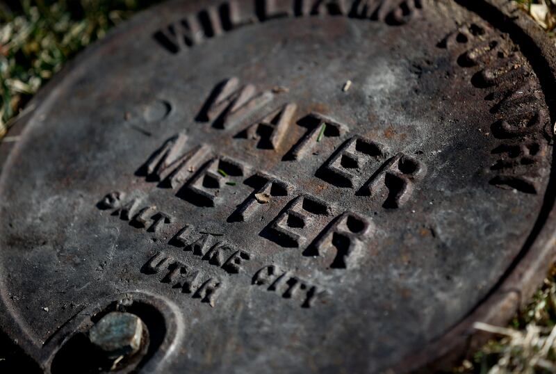 A water meter cover is pictured in Salt Lake City on Wednesday, Feb. 19, 2020.