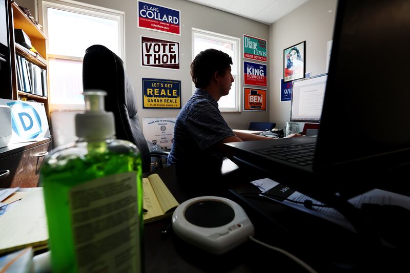 Thom DeSirant, executive director for the Utah Democratic Party, at the party headquarters in Salt Lake City.