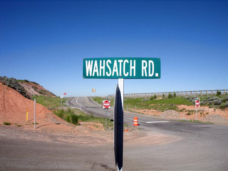 Wahsatch sign, off I-80, near the Wyoming border, is correctly spelled for an area ghost town.