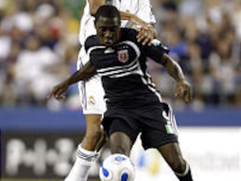 DC's Freddy Adu, in action against Real Madrid, was traded to RSL.