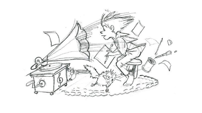 A sketch from Don Bluth’s new book, “Somewhere Out There: My Animated Life.”