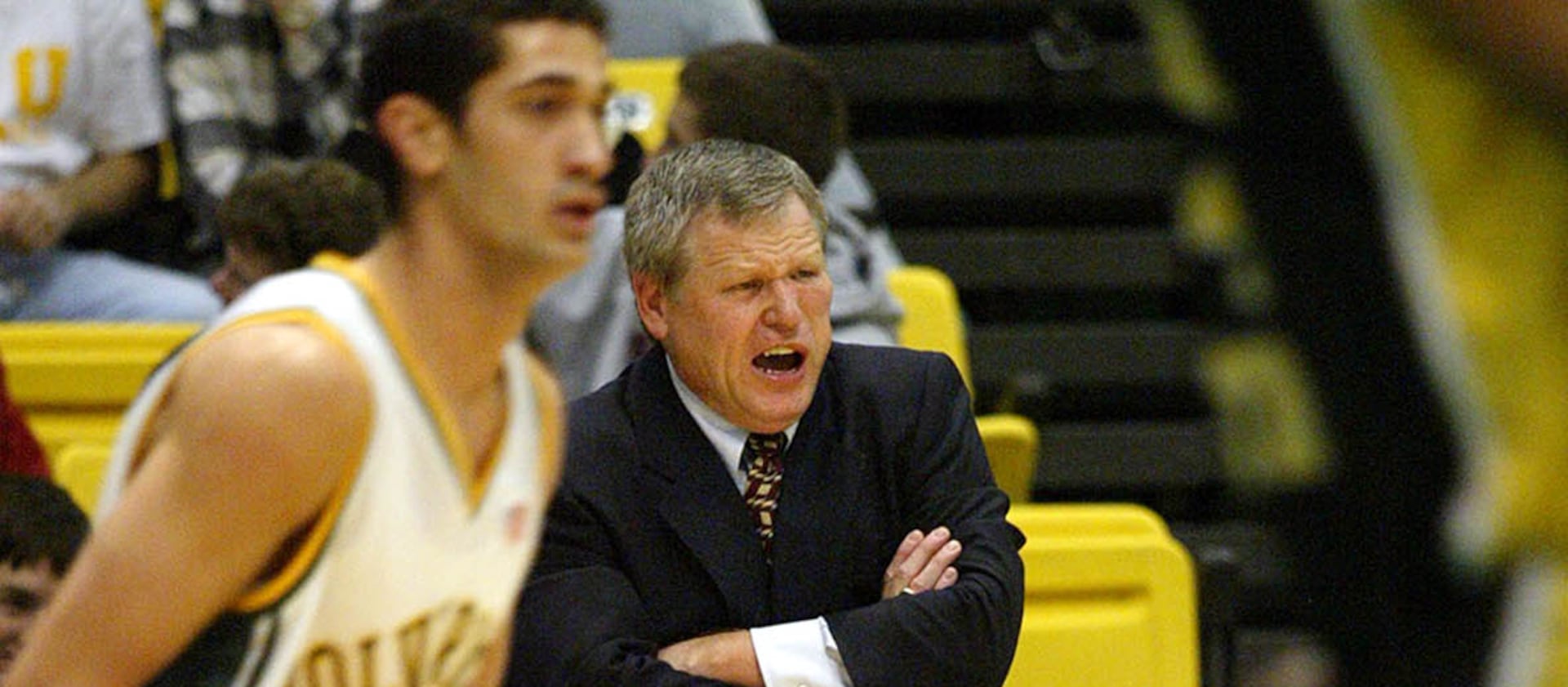 Kennesaw State coach Tony Ingle calls out instructions to his team during his return to Utah. Ingle’s team faced UVSC in Orem.