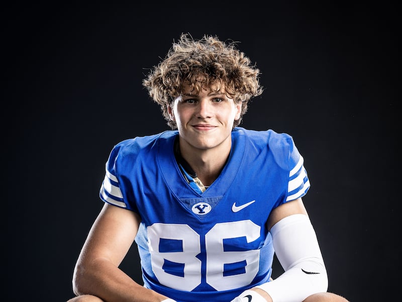 BYU recruit Brock Harris poses for a picture during recruiting visit to BYU.