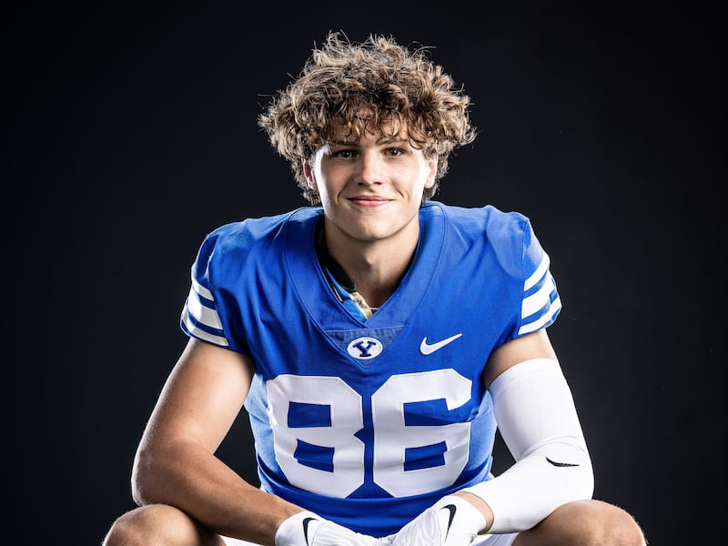BYU recruit Brock Harris poses for a picture during recruiting visit to BYU.
