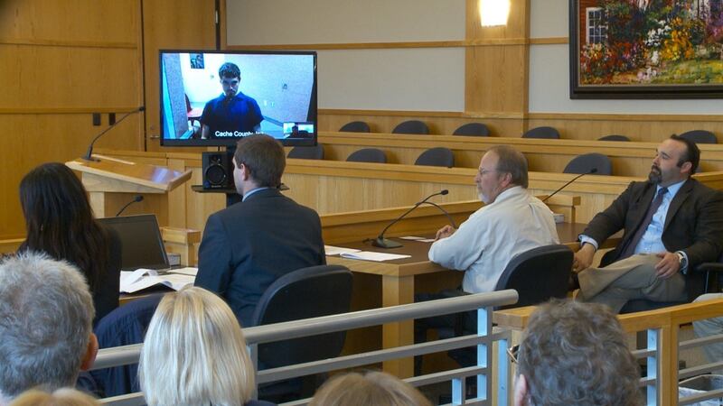 Alex Whipple, suspected in the disappearance of his 5-year-old niece, Elizabeth Shelley, appears on a video feed in 1st District Court in Logan on Tuesday, May 28, 2019, as he is arraigned on six misdemeanor charges unrelated to the missing girl.