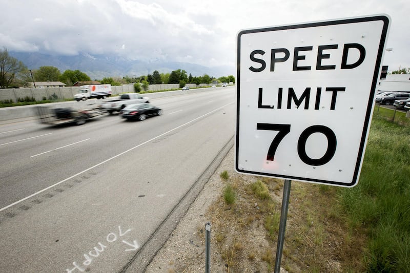 FILE: UDOT will implement the higher limit on stretches of I-70 from the I-15 junction to the junction with state Route 24, from milepost 7.94 to milepost 139.35. Updated signs will be placed in those locations within the next few weeks.