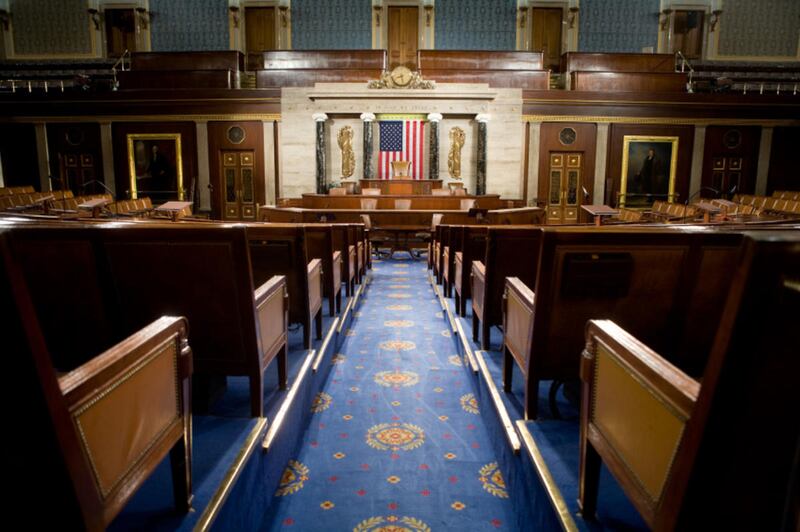 FILE — The U.S. House of Representatives chamber is seen December 8, 2008 in Washington, DC. Members of the media were allowed access to film and photograph the room for the first time in six years. (Photo by Brendan Hoffman/Getty Images) The American pe