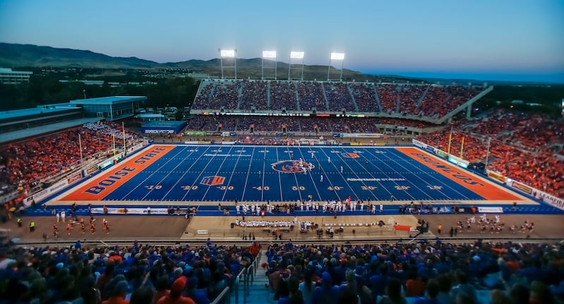 The blue turf that brought fame to Boise State’s football stadium could end up in a trademark battle.