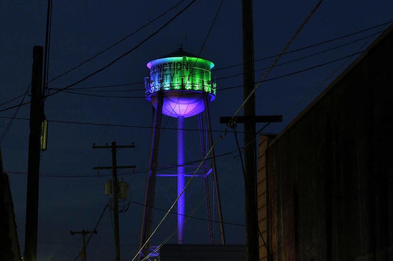 The lights on the Junction City water are displayed on Dec. 31, 2010 in Junction City, Ore. There is hope the lights add some character to a town struggling to draw tourists, businesses and residents as the economy slowly rebounds and Junction City trans
