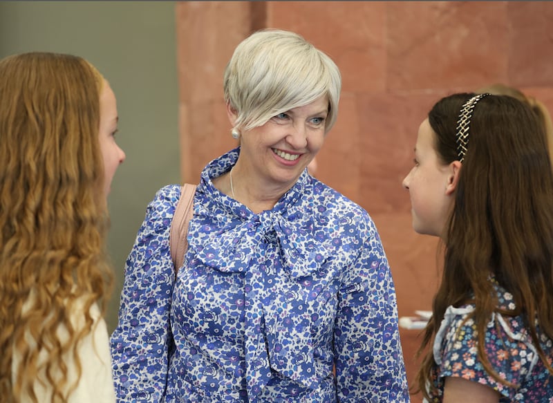 Young Women General President Emily Belle Freeman talks with attendees prior to speaking at the 2026 Utah Coalition Against Pornography Conference in Sandy, Utah, on Saturday, March 14, 2026.