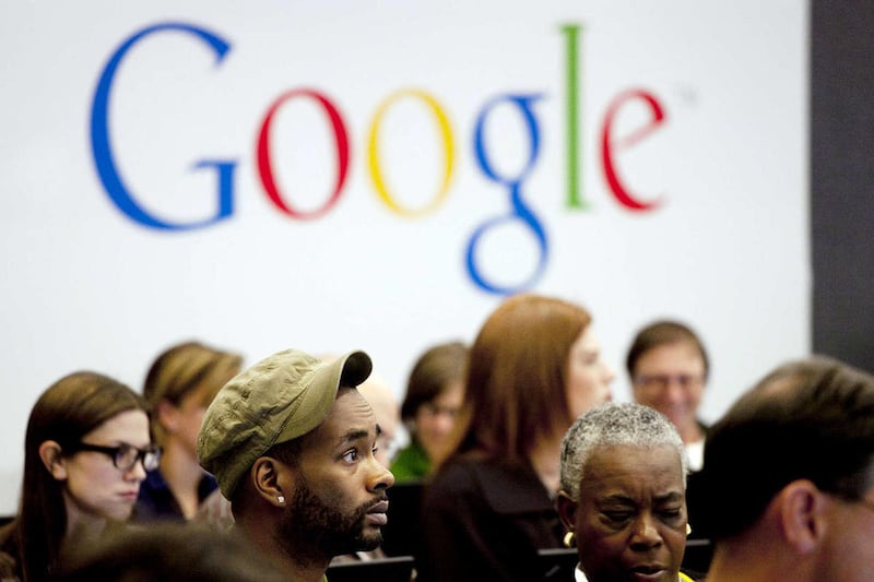 In this Wednesday, Oct. 17, 2012, file photo, people attend a workshop, "New York Get Your Business Online," at Google offices in New York.