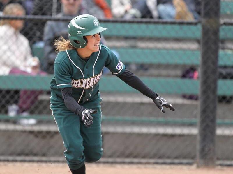 UVU senior outfielder Meghan Yocom waits for the ball to drop at Portland State in April 2011.