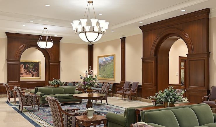 A waiting area in the Deseret Peak Utah Temple.