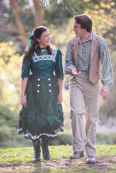 Abigail Scott as Winnie, left, and Dallin Suman as Jesse Tuck in Hale Center Theater Orem's production of "Tuck Everlasting."