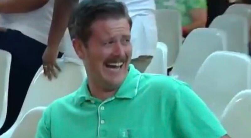 KVOA reporter Nick VinZant shared a video that showed protesters expressing their distaste. And #GreenShirtGuy laughed about it.