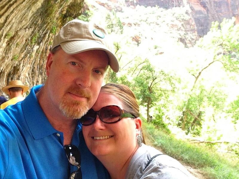 Greg Kratz and his wife, Stacey, enjoy a visit to Weeping Rock in Zion National Park. Work-life balance is not about just one equation. In addition to balancing the office and home, a person needs to find balance within his or her family.