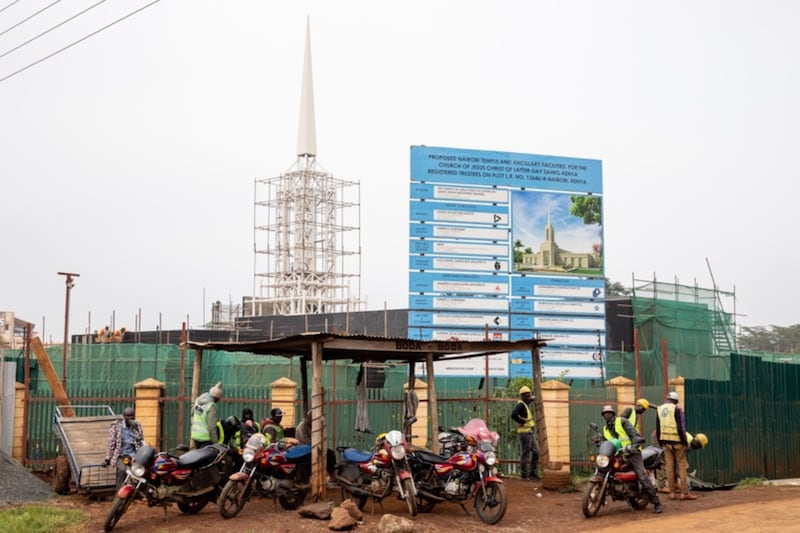 The Nairobi Kenya Temple is seen under construction on Thursday, June 15, 2023.