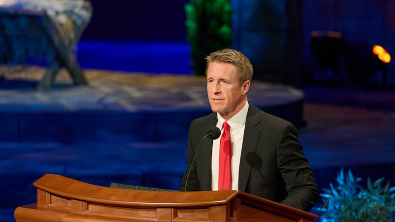 Young Men General President Timothy L. Farnes speaks during a broadcast of the First Presidency's Christmas Devotional on Sunday, Dec. 7, 2025.
