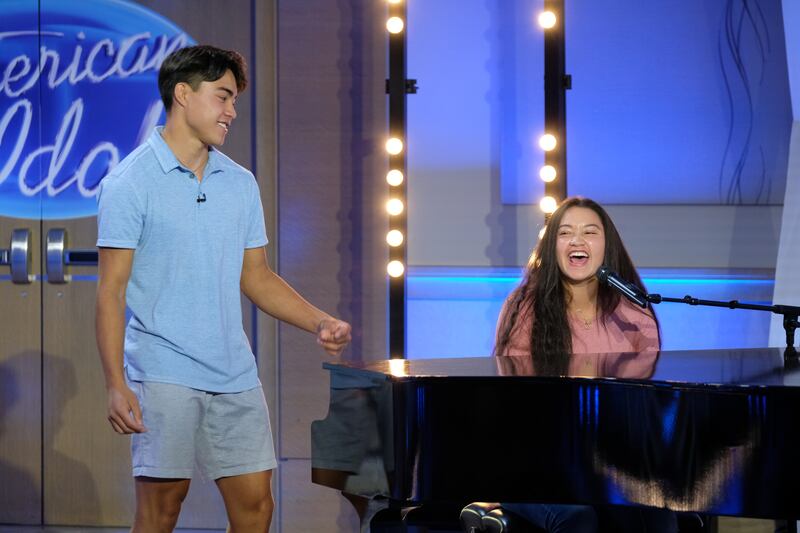 Ammon and Liahona Olayan audition for “American Idol” judges Katy Perry, Luke Bryan and Lionel Richie.