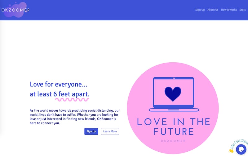 The new app, called OKZoomer, is a dating app built specifically for the coronavirus pandemic.