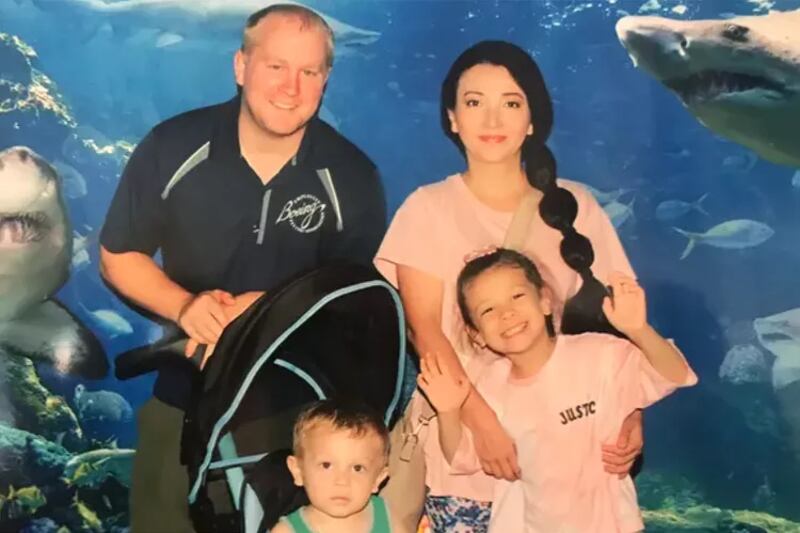 Derek and Nancy Johnson with their daughter, Mia, and son, Jacob.