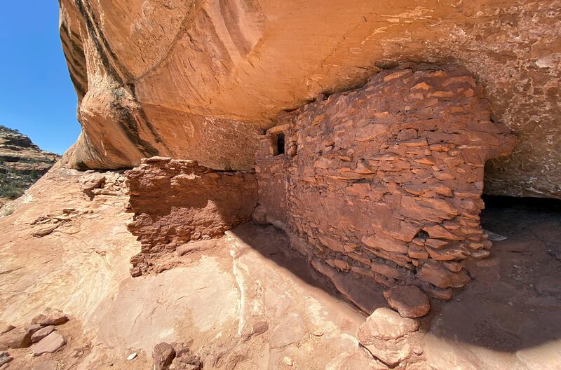 Anasazi ruins are pictured in Mule Canyon in the Shash Jaa Unit of Bears Ears National Monument.