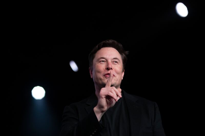 Tesla CEO Elon Musk speaks in Hawthorne, Calif., on March 14, 2019.