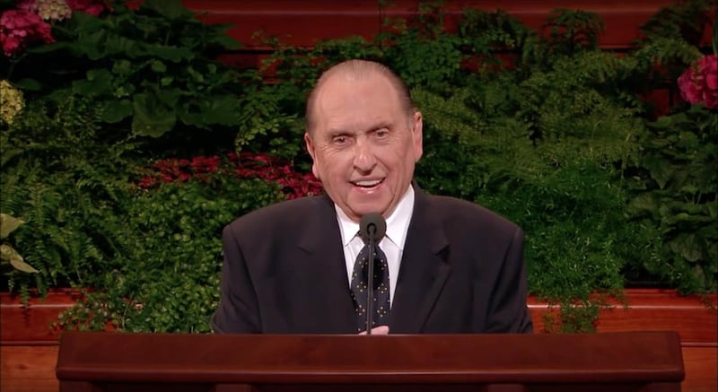 President Thomas S. Monson tells a story about wiggling his ears during his April 2008 general conference address "Examples of Righteousness."