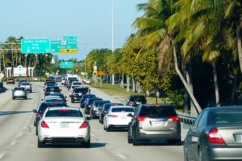 Cars in Miami Beach, Florida.