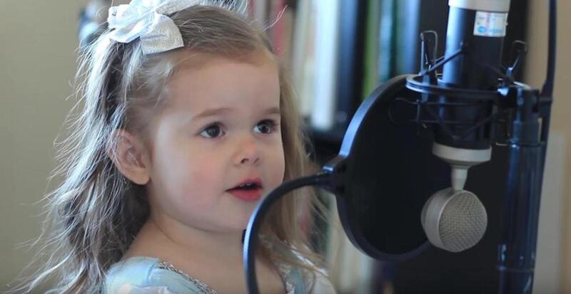 Claire Crosby, 3, sings "Part of Your World" from "The Little Mermaid."