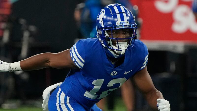 BYU defensive back Malik Moore in action against Arizona on Saturday, Sept. 4, 2021, in Las Vegas.